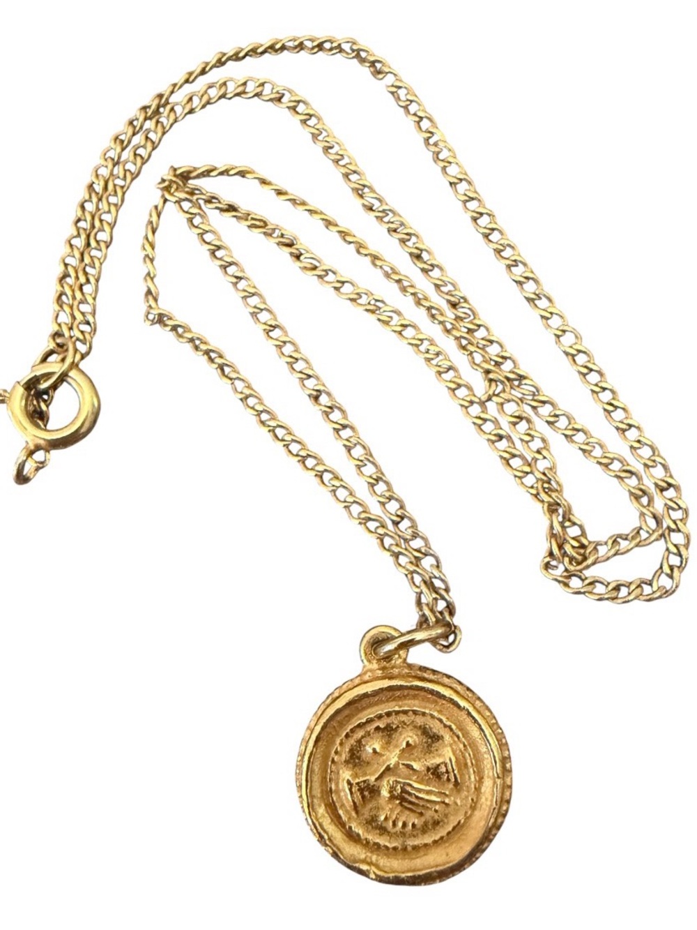 Vintage Alva Museum Replicas, Inc. New York Gold Coin Pendant Necklace